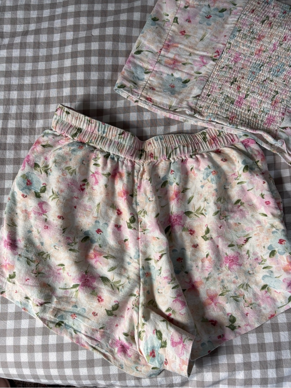 Abercrombie floral linen matching two piece set (M tank and S bottoms) - Picture 4 of 6